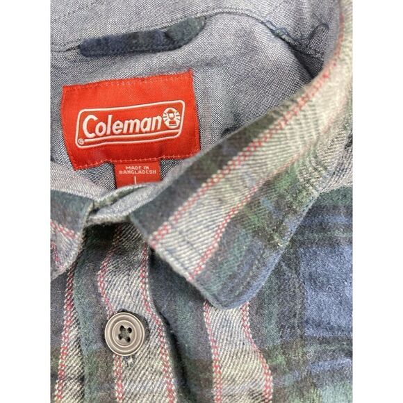 Coleman Men's Plaid Flannel Button Down Shirt Size L - Picture 6 of 8